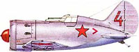 Переоборудованный И-16 тип 5 (установлен двигатель М-62 и 4 пулемёта ШКАС), зима 1940 года. 