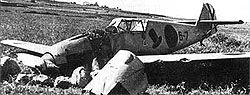 Разбитый Bf.109B-1 в поле восточнее Сантандера