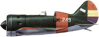 И-16 тип 10 с РЦФ-54 3-й АЭ, 1938 год. Лётчики — Браво и Тарасона.