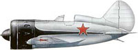 И-16 тип 10 М. Якушина из состава «Красной пятёрки». Москва, лето 1938 года. Автор рисунка — Сергей Ершов.